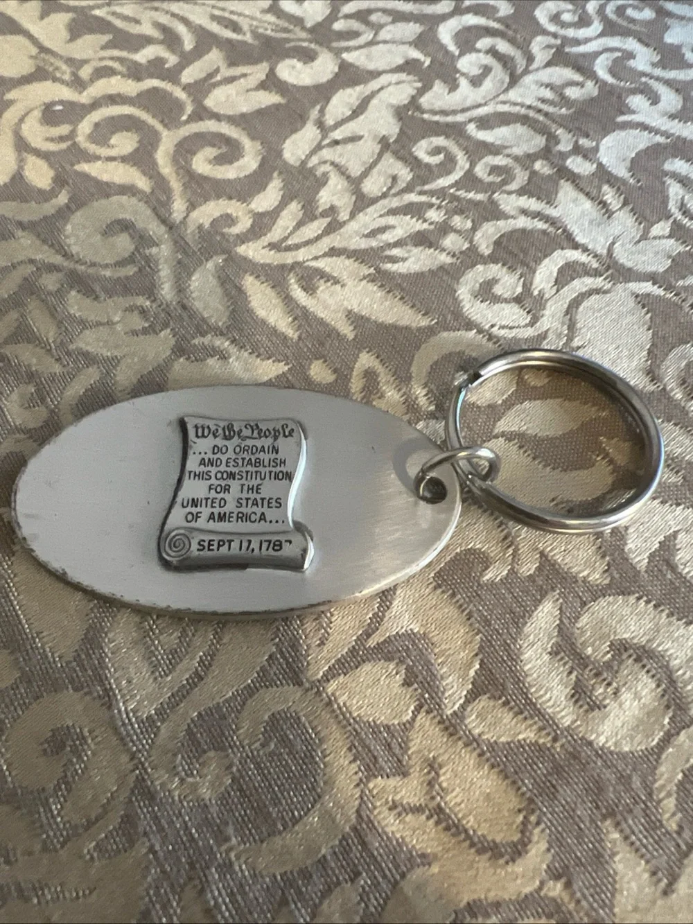 We The People Keyring Silver Gift Novelty